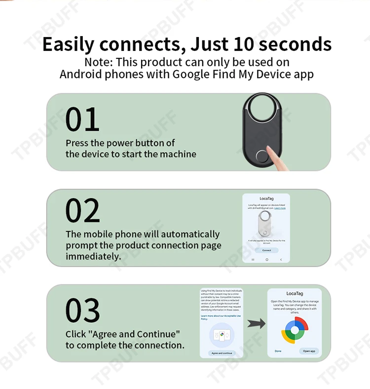 Google Find My GPS-Tracker Android Anti-Verlust-Ortungsgerät GPS-Lokalisierungs-Detektor Smart Tag 2 Gehäuse Sicherheitsschutz Positionierung – Detail 18