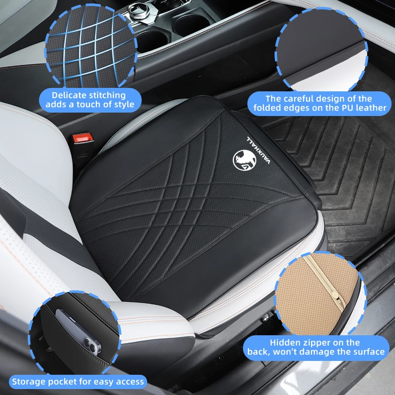 Car Front Seat Cushion Universal Leather Pad Mat Protector Auto Accessories For Vauxhall VXR Dokker Lodgy Logan Sandero Duster