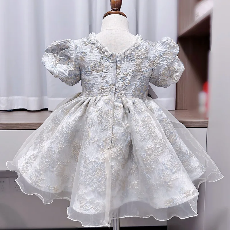 Flower Girls Dresse Baby girl's one year old dress, new Chinese style dress for girls' one-year birthday party, children's dress