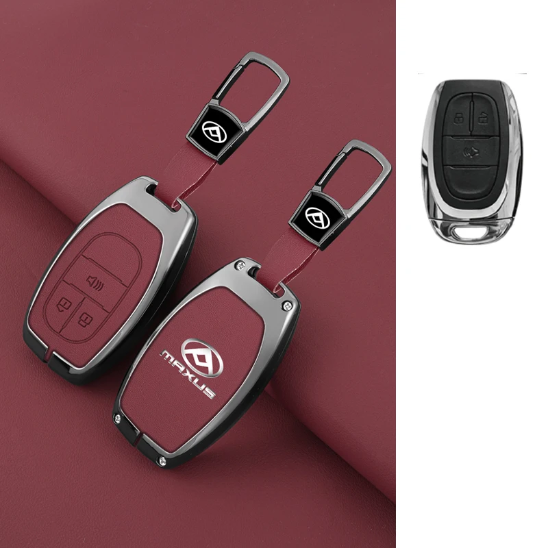

Car Key Case Cover For SAIC MAXUS T60 Zinc Alloy Leather Smart Remote Keychain Auto Protect Shell Fob Skin Holder Accessories