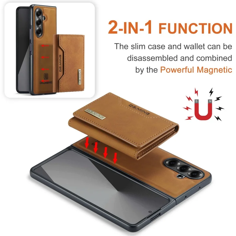 DG.MING Leather Wallet Phone Case for Samsung Galaxy Z Fold 8 Ultra 7 6 5 4 3 fold7 fold6 fold5 Cards Holder Funda Cover Hoseje