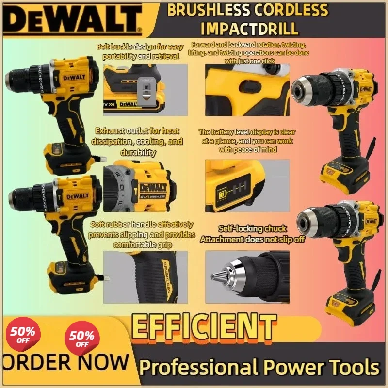 ديوالت لبطارية 20 فولت DCD800 2000 دورة في الدقيقة مثقاب كهربائي لاسلكي 1/2 بوصة مفك كهربائي بدون فرش أداة كهربائية ليثيوم #5