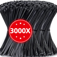 100-3000PCS Cable Ties Reusable Plastic Flanges Ties Cable Plastic Nylon Cable Ties organizer Clamp Self-locking Office Wire Zip