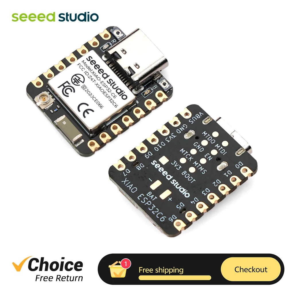 Seeed Studio XIAO ESP32-C6 MCU Board 2.4GHz Wi-Fi 6 Radio Connectivity BLE 5.0 Thread Zigbee Smart Home Application
