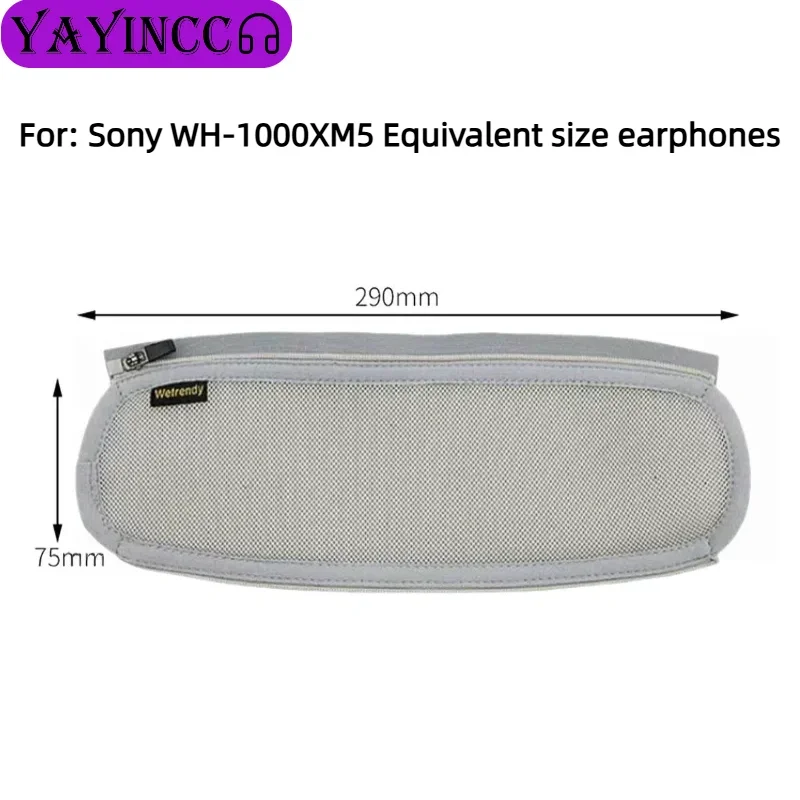 Funda protectora de alta calidad para la diadema de los auriculares Sony WH-1000XM5, con cremallera y tejido de punto.