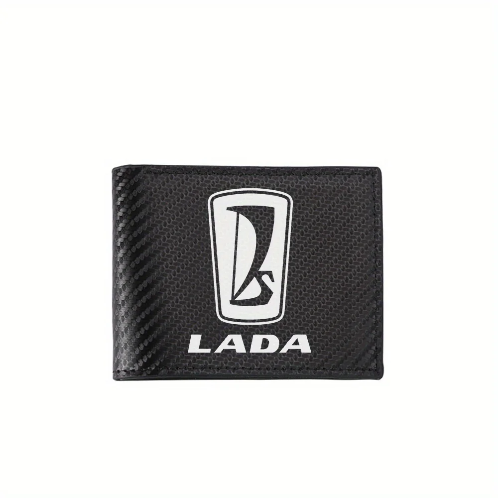 White emblem inside rectangular outline Men's Wallets Simple Business Modern Stylish Printing Design Gifts For Father Boyfriend