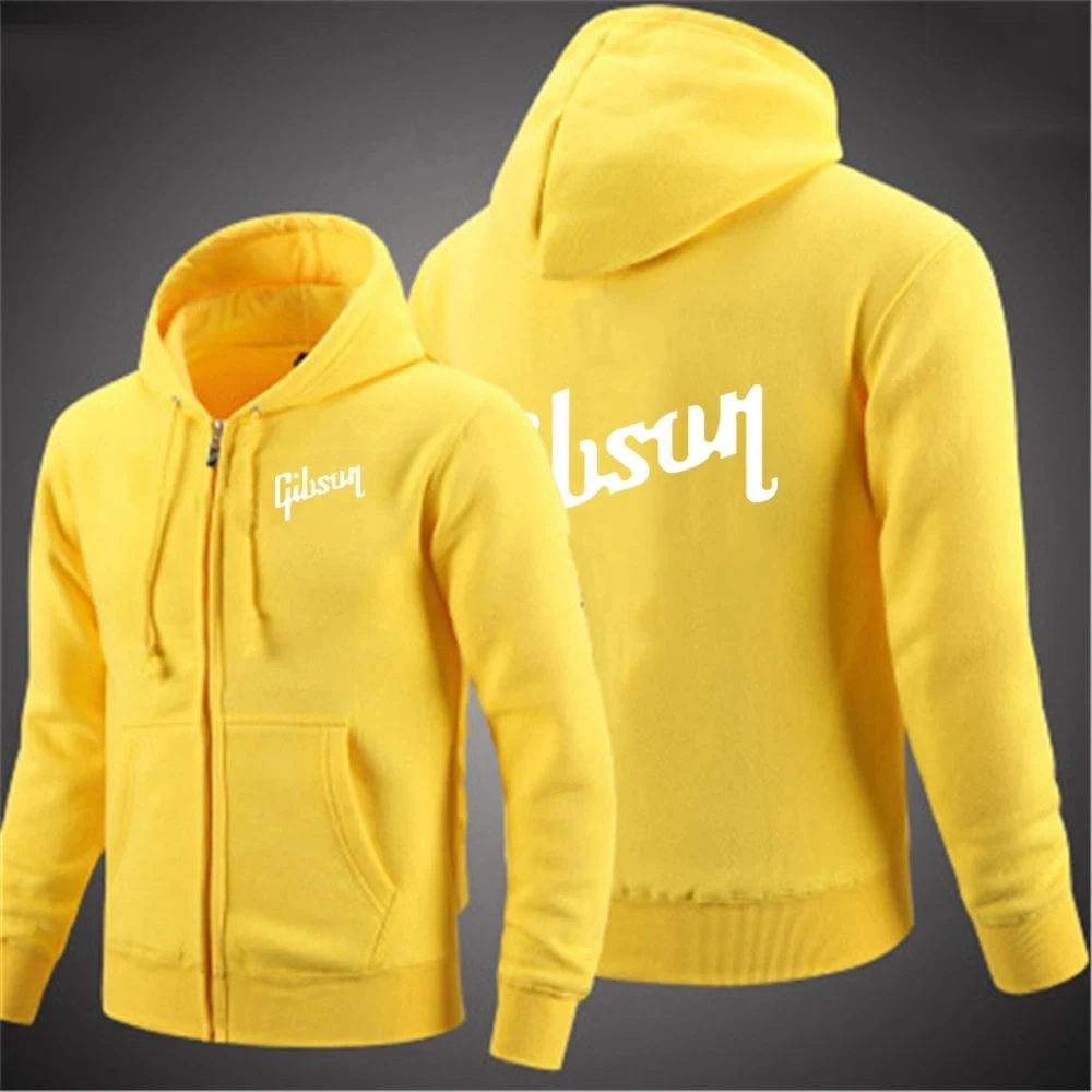 2024 Gibson Men's Fashion Hooded Jacket Casual Long Sleeve Hoodies With Zipper Gym Sports Hooded Coat For Spring Fall