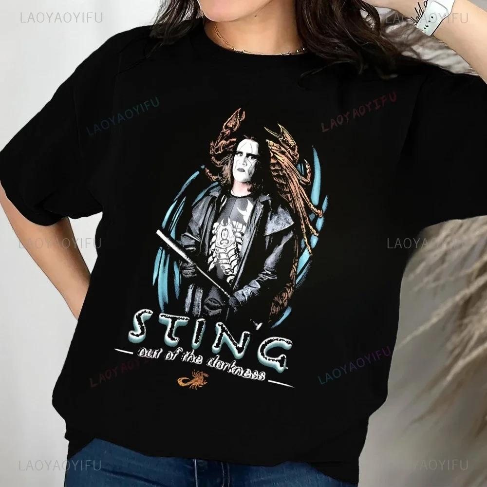 T-shirt moda retrò Wrestler Sting, T-shirt WCW NWO WWF Wrestling T-shirt in cotone unisex Harajuku di tendenza neutra