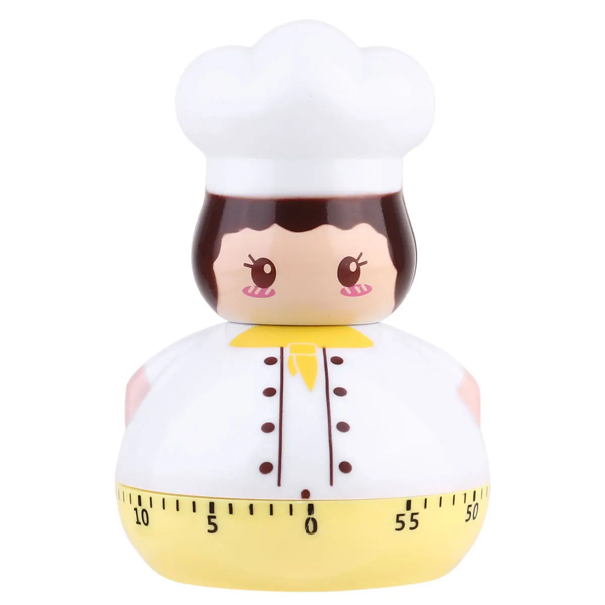 

Mini Chef Design Mechanical Timer Kitchen Timer Household Cooking Countdown Baking Reminder No Decorative Yellow