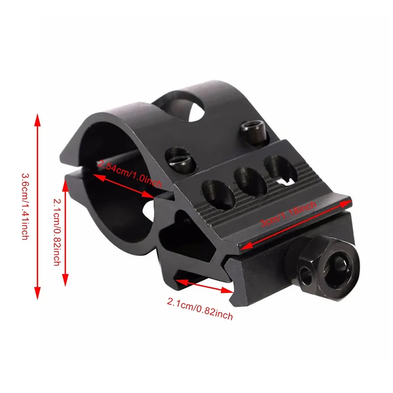 Quick Release Offset Lanterna Âmbito Mount, Picatinny Rail, 45 graus de vista, caça Gun, Airsoft Acessórios, 25,4 milímetros, 20 milímetros