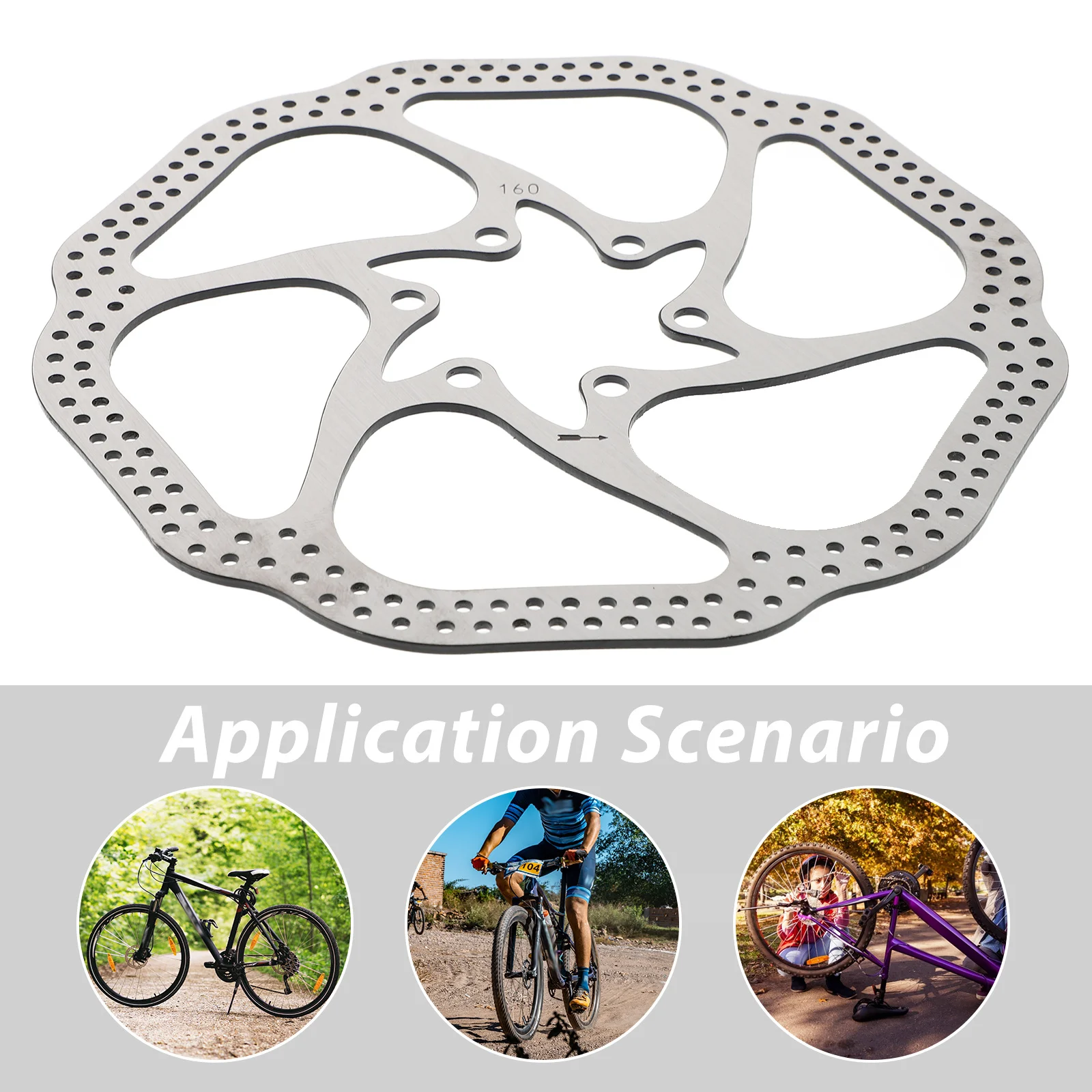 

Mountain Bike Wear-Resistant Metal Bicycle Disc Brake Replacement Parts Sturdy Lightweight Cycling Brake Disc For Road