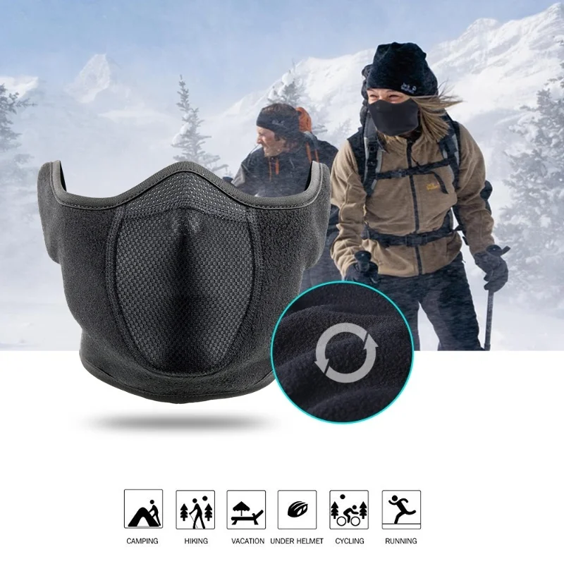 Halswarmer Schal, winddichte Ohrmaske, Ski-Reitmaske, Sport, Ski, Wandern, warme Halbmaske für Männer und Frauen, Winter-Outdoor-Sportarten – Detail 5