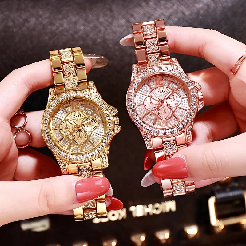 Women Watch with Rhinestone Watch Ladies Top Luxury Brand Ladies Casual Women's Bracelet Crystal Watches Relogio Feminino