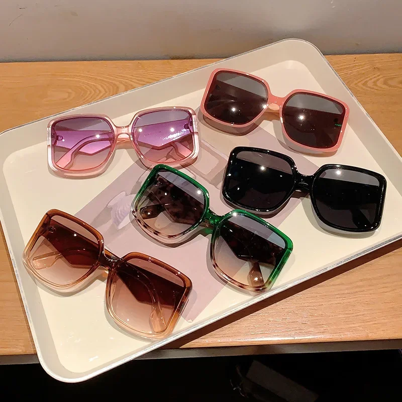 Vintage Big Frame Y2K Square Sunglasses Women For Men Sun Glasses Luxury Brand Designer Punk Popular Driving Pink Eyewear UV400