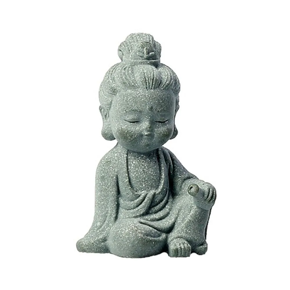 Sandstone Aquarium Buddha Statues Cute Serviceable Buddha Tea Pet Chinese Style Delicate Buddha Statue Office Bookshelf
