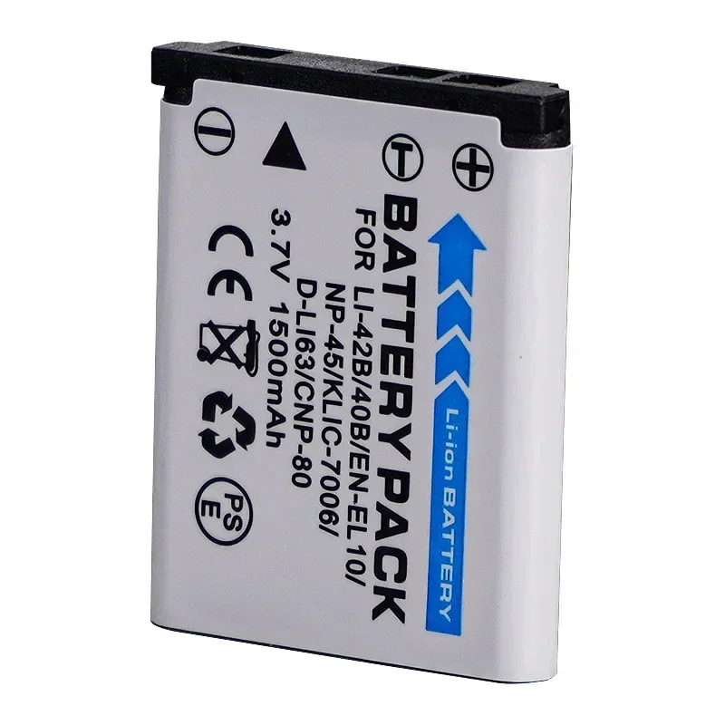 1500 mAh 3,7 V EN-EL10 Li-42B Li-40B NP-45 NP-42 CNP-80 D-LI63 Kamera-Akku für Fuji