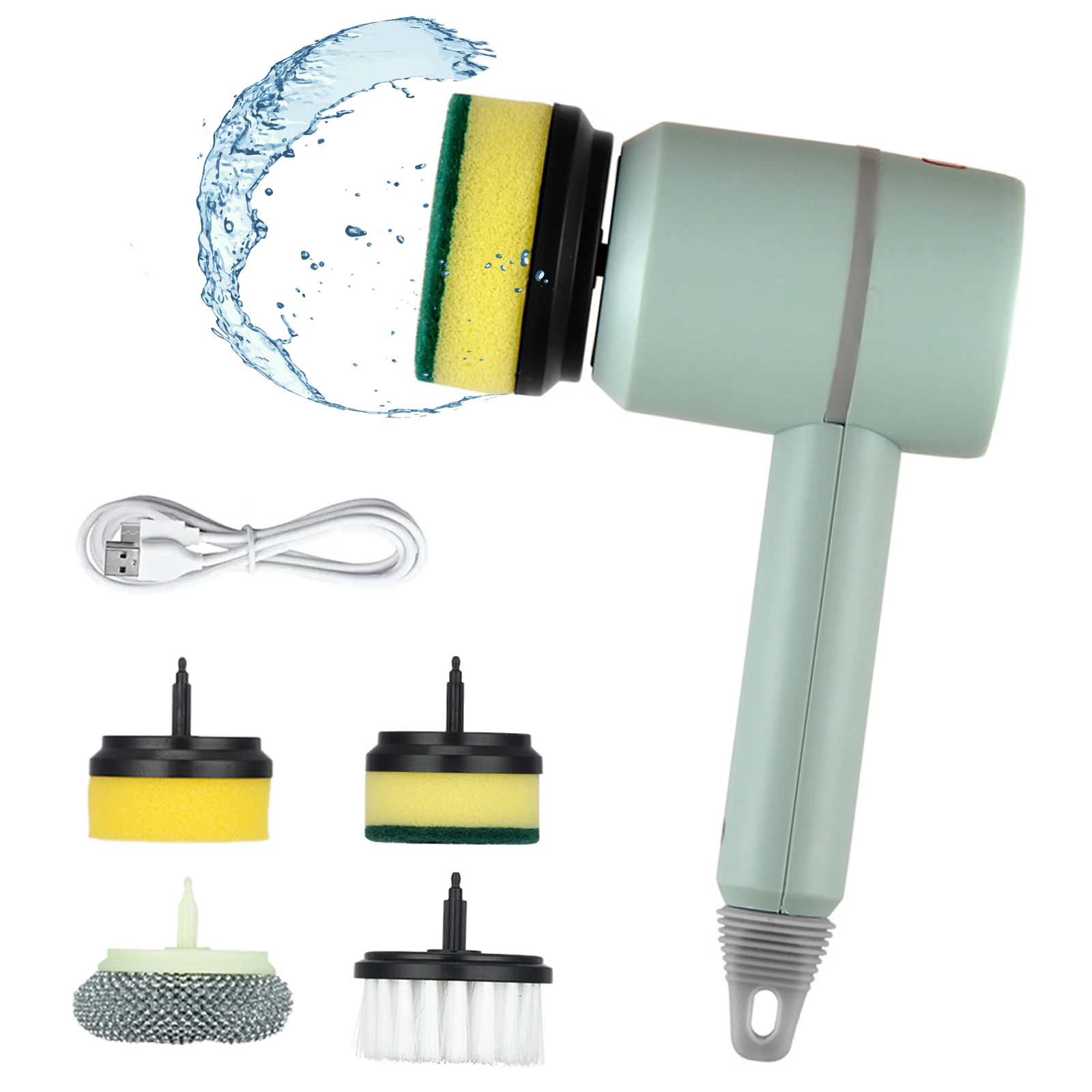 

Household Electric Spin Scrubber With Replaceable Brush Head Power Electric Cleaning Brush Handheld Rechargeable Shower Scrubber