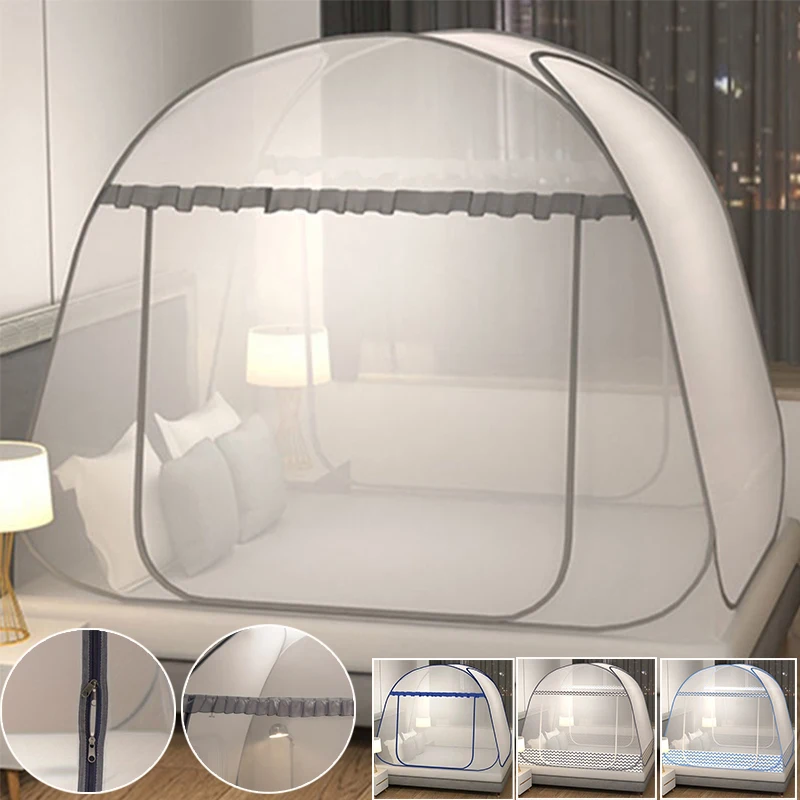 Easy-Setup Portable Mosquito Net with U-Shaped Zipper with Steel Wire Frame-360-Degree Protection Bedroom Comfort & Outdoor Use