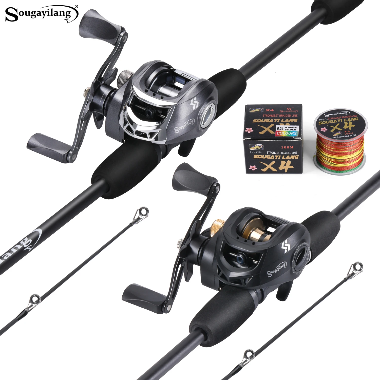 

Sougayilang Fishing Rod Reel Set Lightweight High Carbon Fishing Rod 8.1:1 Gear Ratio Reel with a Free Fishing Line as a Gift