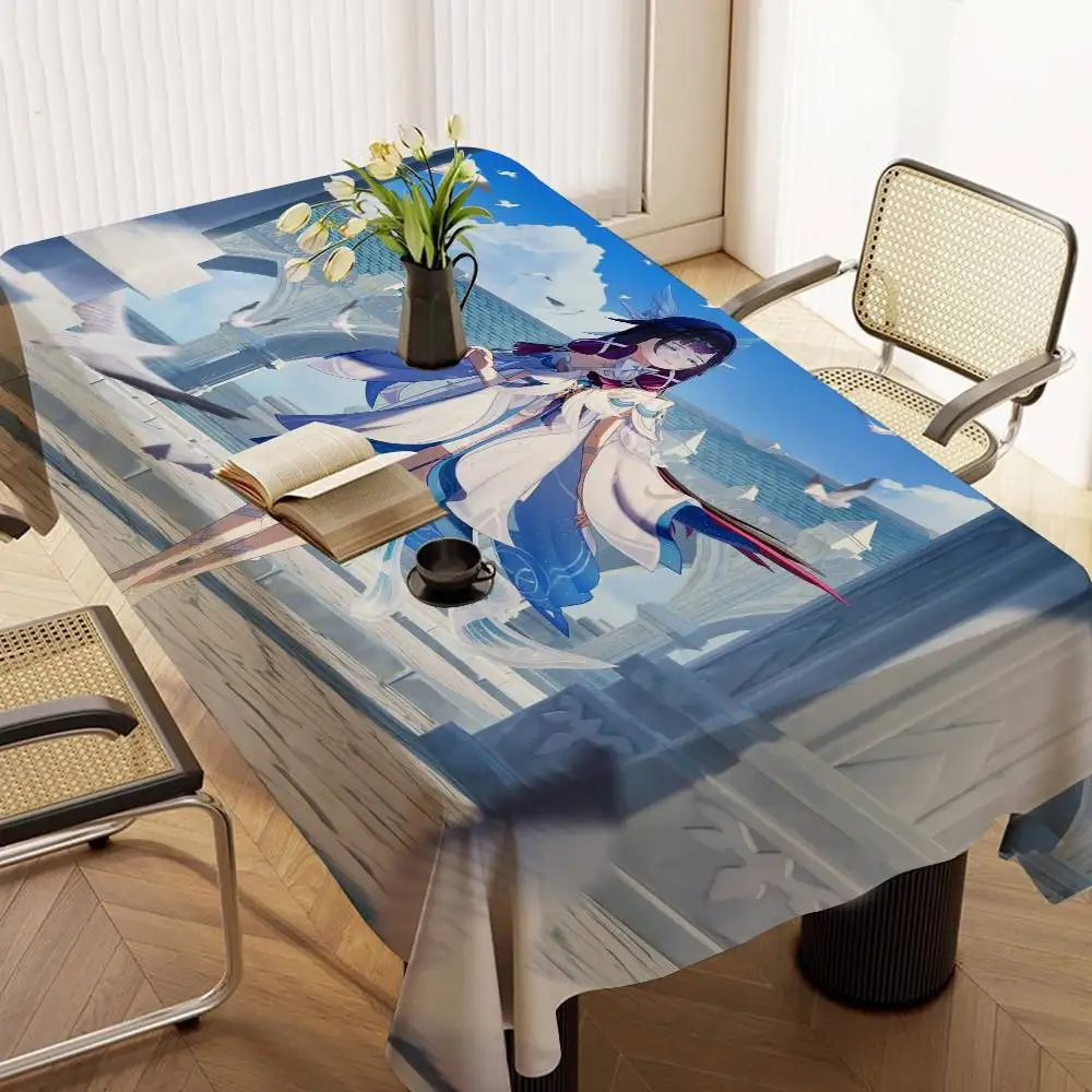 Genshin Impact Columbina Home Tablecloths Dining Decoration And Rectangular Table Accessories Waterproof Cloth Anti-stain