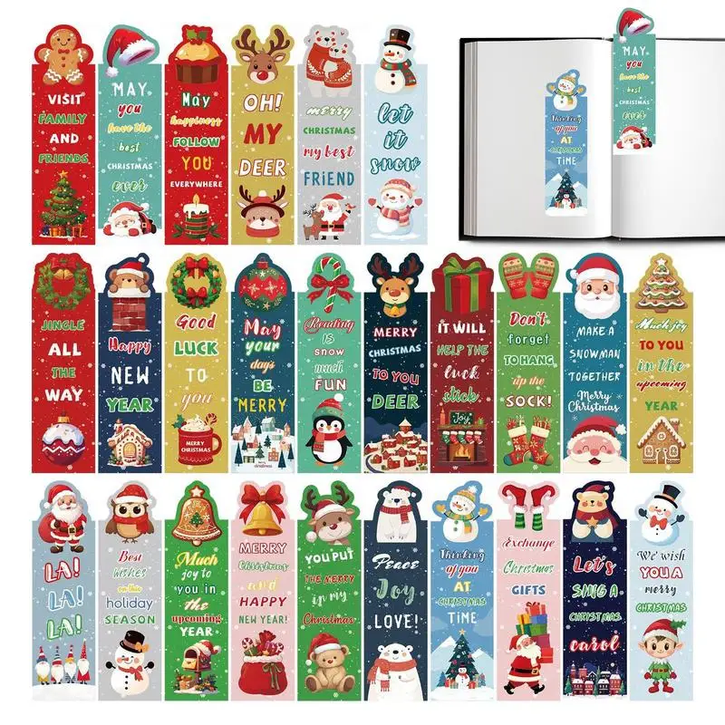 Cute Bookmark Christmas Cartoon Book Markers For Reading 30x Colourful Scented Bookmark Page Clips Holiday Favor For Students