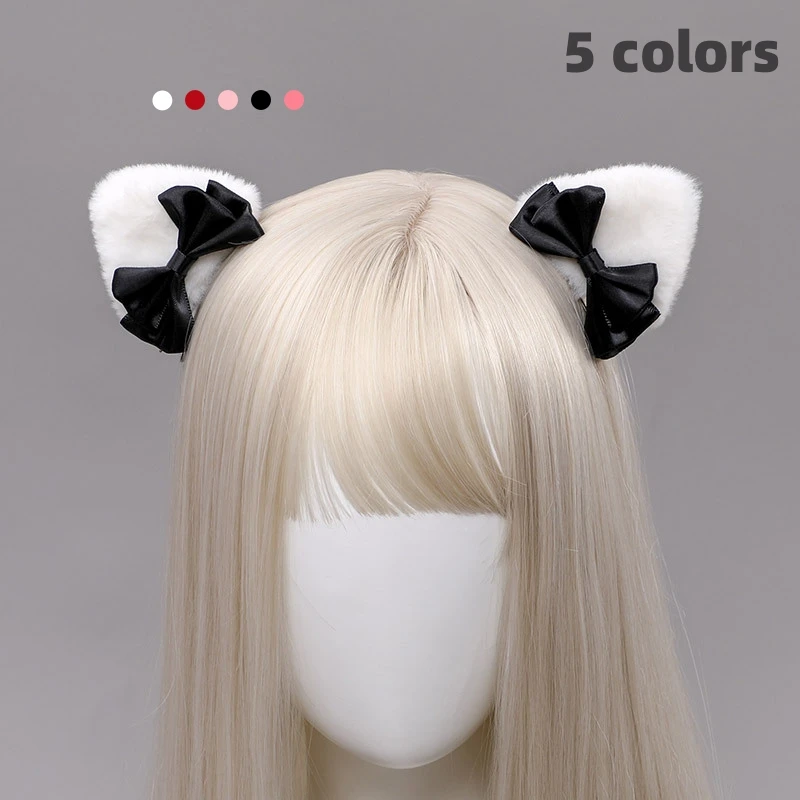 Anime Hand-made Lovable Lolita Hair Accessories Clip LO Animal Ear Clip Headdress Triangle Cat Ear Hair Clip