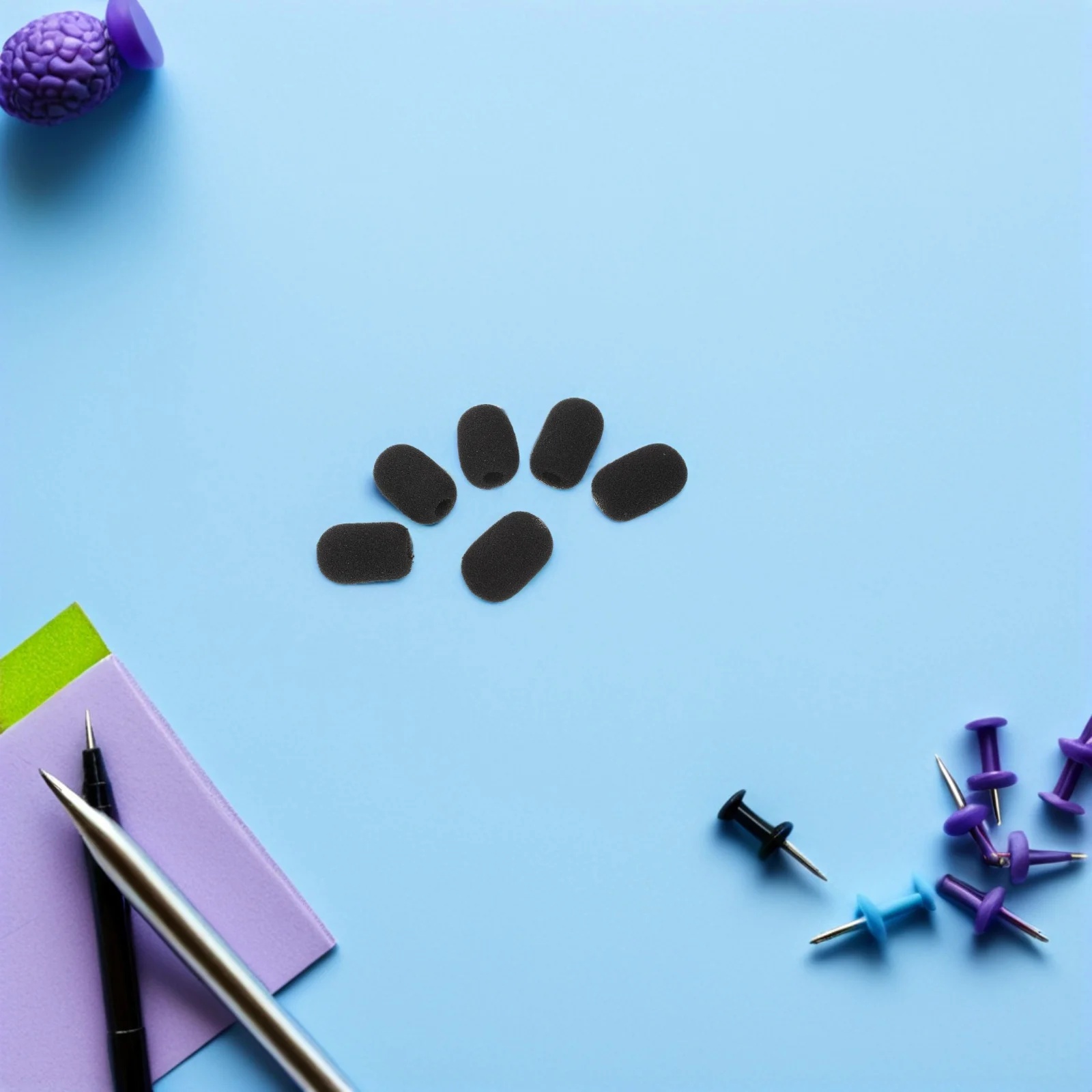 

60Pcs Microphone Windproof Sponge Cover High Density Noise Reduction for Headset Mic Protection Black Mic Covers Disposable