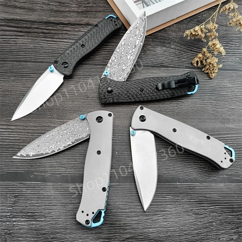 BM 535 Damascus Steel Blade Folding Pocket Knife Carbon Fiber/aluminium Alloy Handle Outdoor Hunting Survival Camping Knives