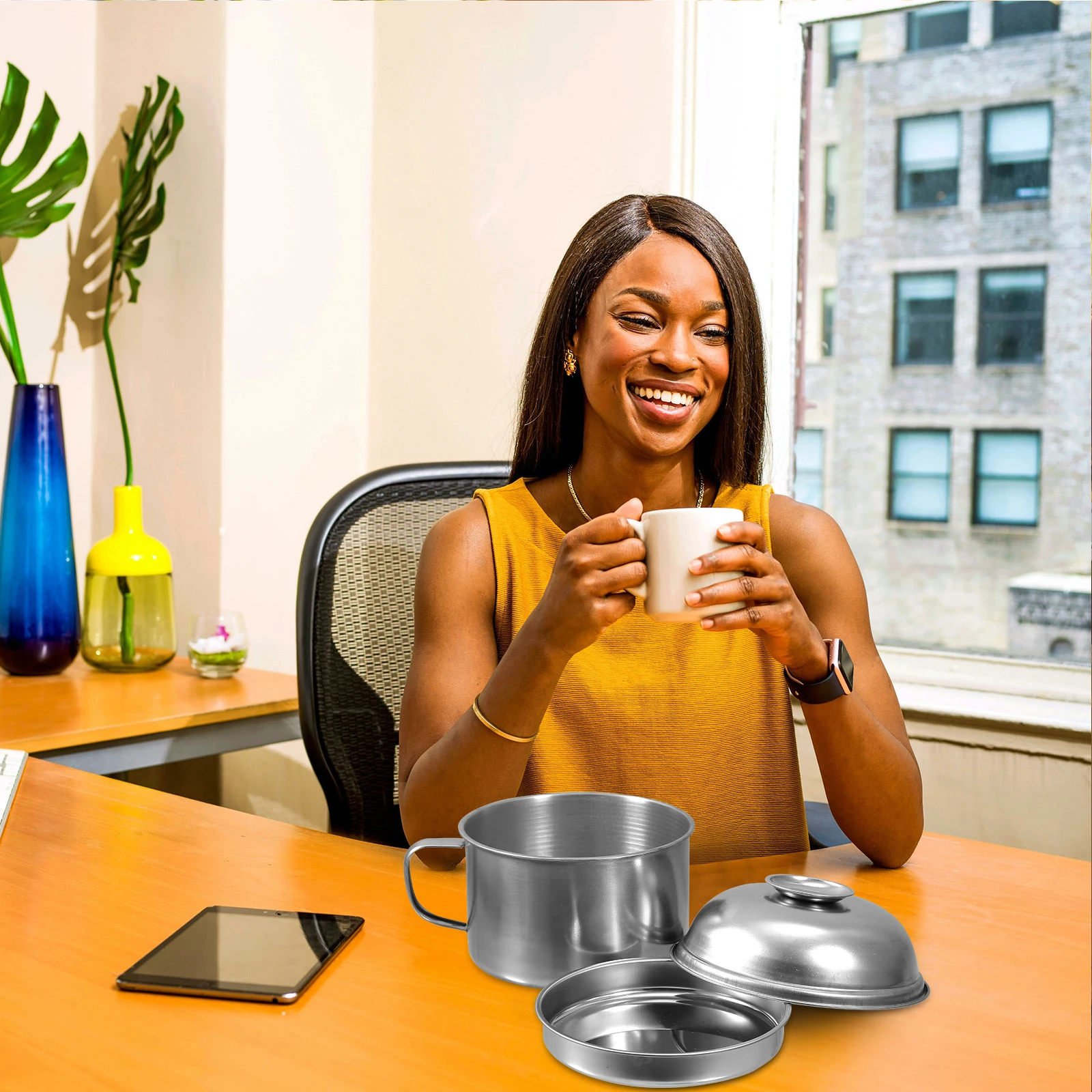 

Stainless Steel Lunch Boxes 304 Double Layer Food Container Leak Proof Portable Large Capacity Soup Cup Travel Office