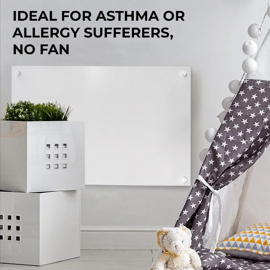 Wall Mount Space Heater Panel with Built-in Thermostat for Efficient Room Heating - 600 Watt Convection Heater Designed for Spa