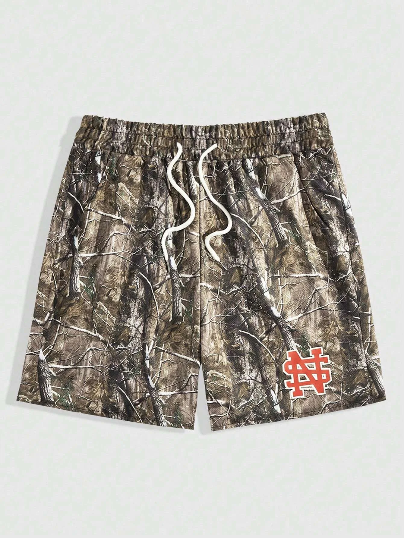 Zomer Dames Casual Strandshorts 3D Tak Print Modieuze Sportshorts Losse Sneldrogende Strandvakantie Shorts met Trekkoord