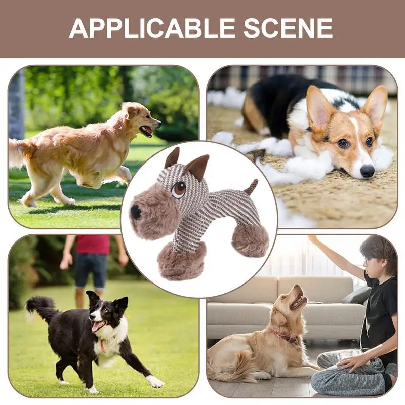 Dog Stuffed Animals Chew Toy Cute Small Squeak Toy Pet Interactive Toys Self Play Pet Squeeze Toy For Puppy Relieve Boredom And