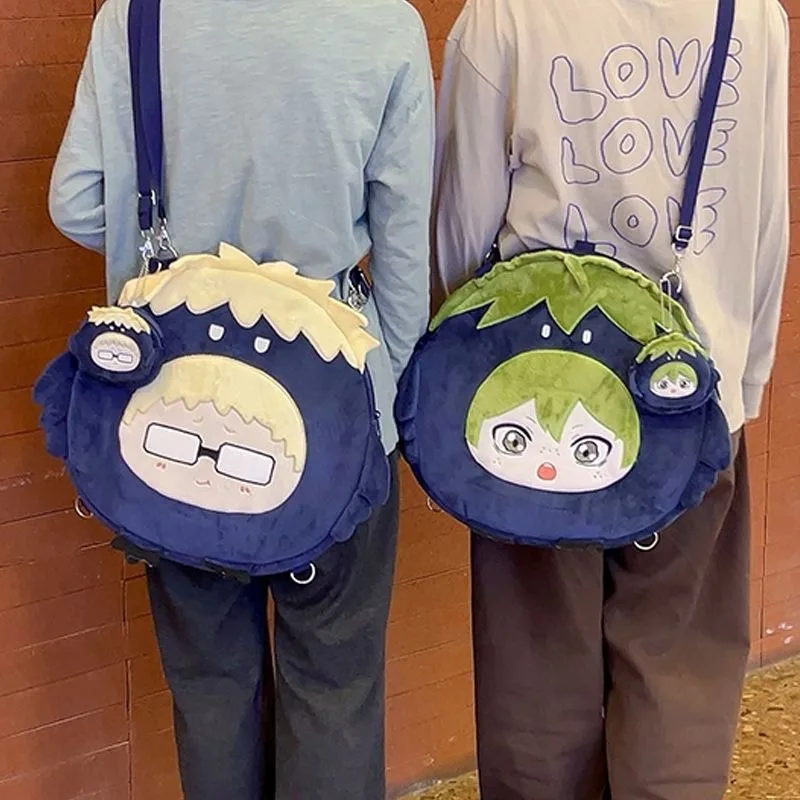 Haikyuu حقيبة كروسبودي على ظهره قلادة المحفظة هيناتا شويو كاجياما توبيو ياماغوتشي تاداشي تسوكيشيما كي حقيبة سماعة الاذن الهدايا