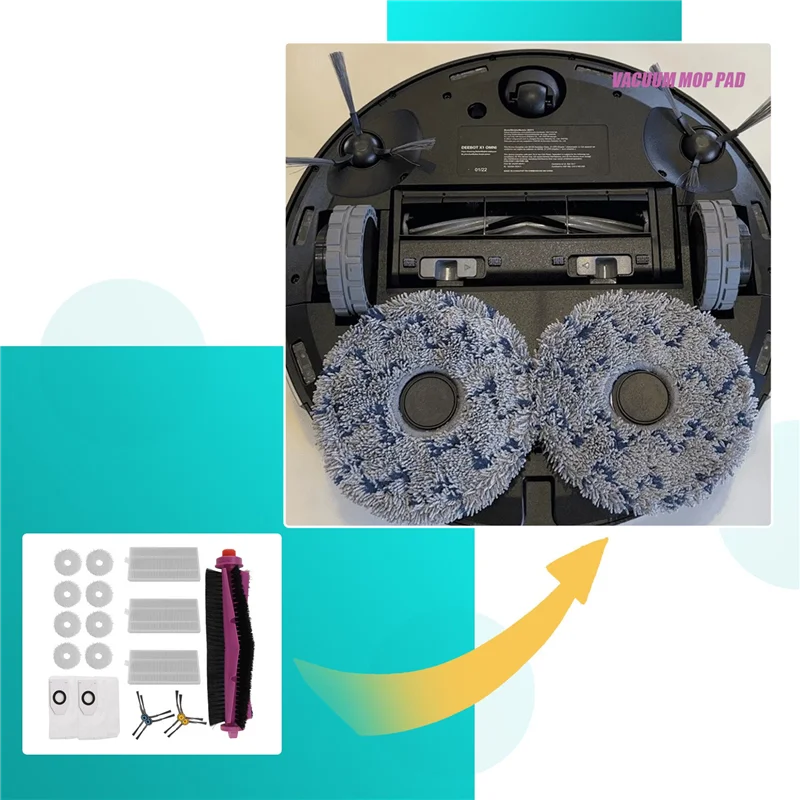 

A84X-36PCS For Midea V12 / Eureka J12 Ultra Vacuum Cleaner Replacement Parts Main Side Brush Hepa Filter Mop Cloth Dust Bag