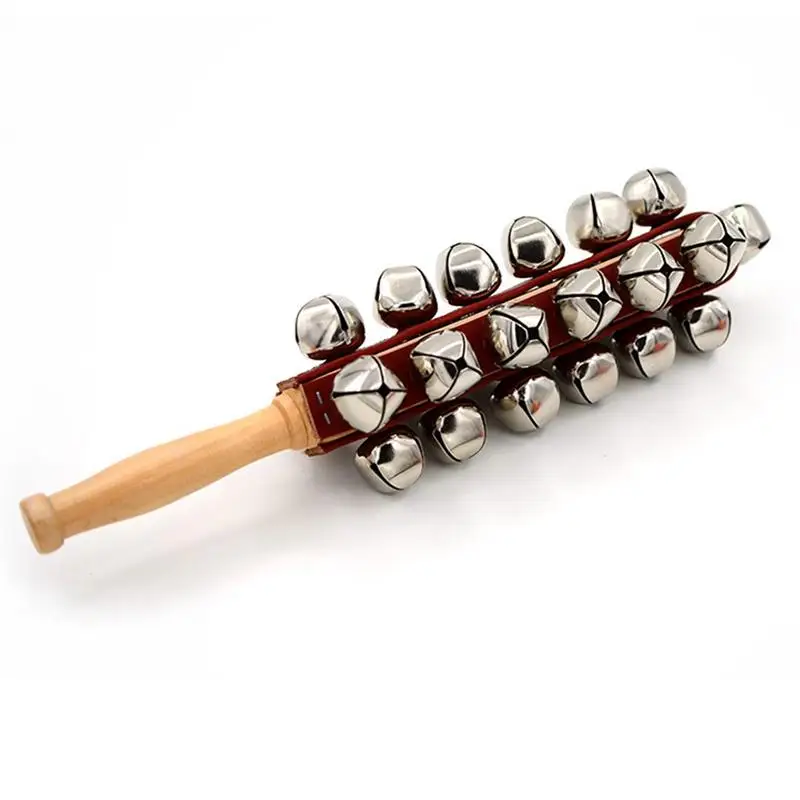 Hand Sleigh Bells Wooden Sleigh Bells Instrument Home School Music Learning Supplies Percussion Rattles Children's Early