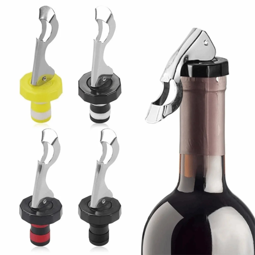5-teilige, lebensmittelechte Weinflaschenstopper aus Silikon, manuell gepresst, versiegelt, auslaufsicher, unter Druck stehende Korken, wiederverwendbar, universelle Passform