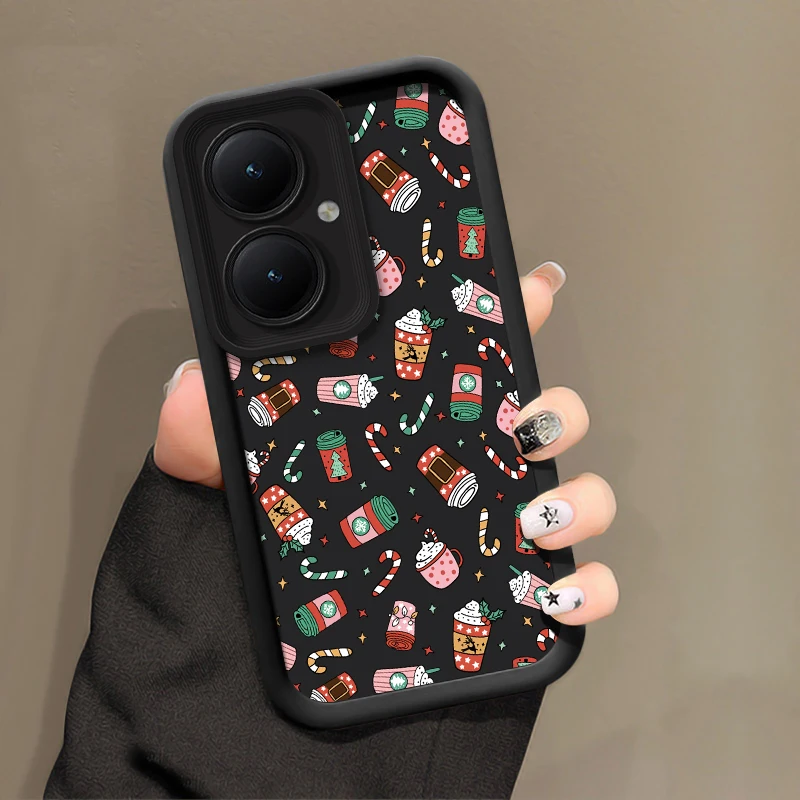 Funda de teléfono navideña a la moda para Xiaomi Poco F5 Pro F3 GT F2 F7 Ultra F4 X4 NFC X3 X7 X6 X5 Pro café té funda suave a prueba de golpes