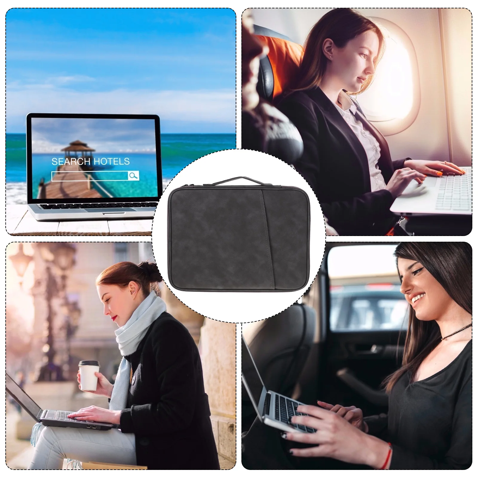 

Portable Computer Bag Laptop Case Lightweight Tablet Pouch Tote Nylon Business Bags for Miss Sleeve Cases