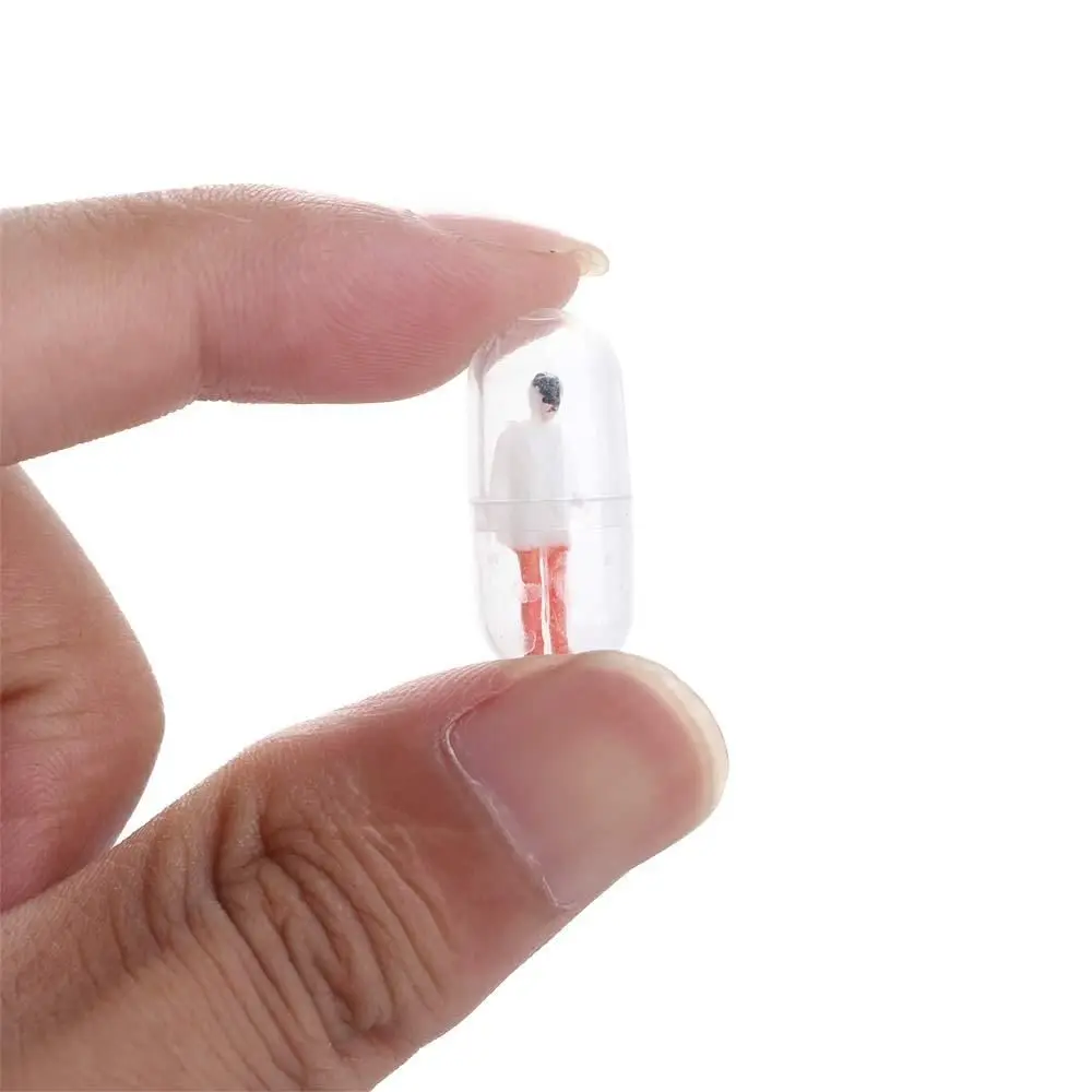 Capsule Toy Mini Person Transparent Mini Toy Plastic Pill Container Capsule Figurines Capsule Villain Capsule Shell Figurines