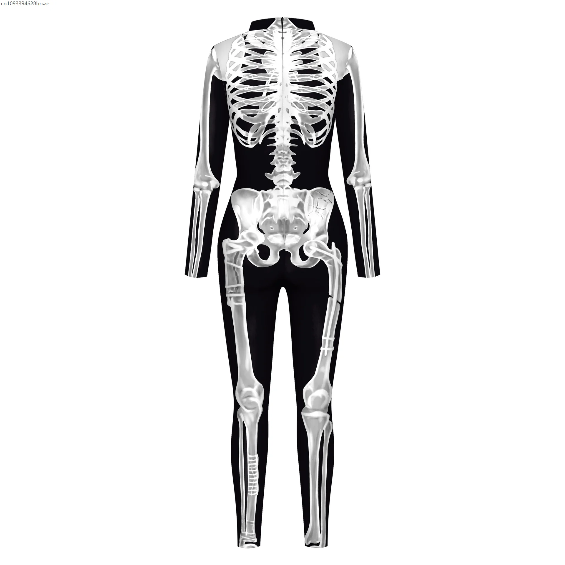 

Men Halloween Skeleton Jumpsuit Zentai Suit Scary 3D Skull Cosplay Costume Halloween Carnival Disguise Punk Bodysuit Party Wear