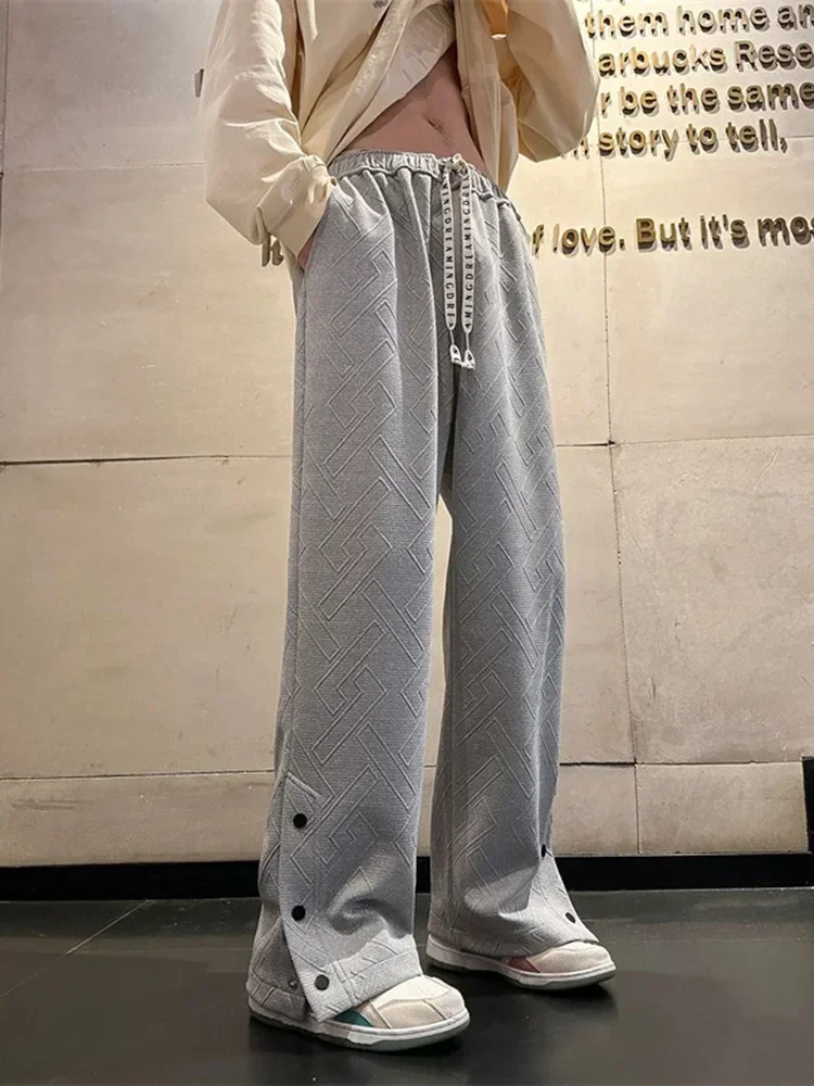 Originele jaren 1970 Amerikaanse retro heren uitlopende jeans Harajuku snap opening losse casual broek losse broek tiener trendy merk