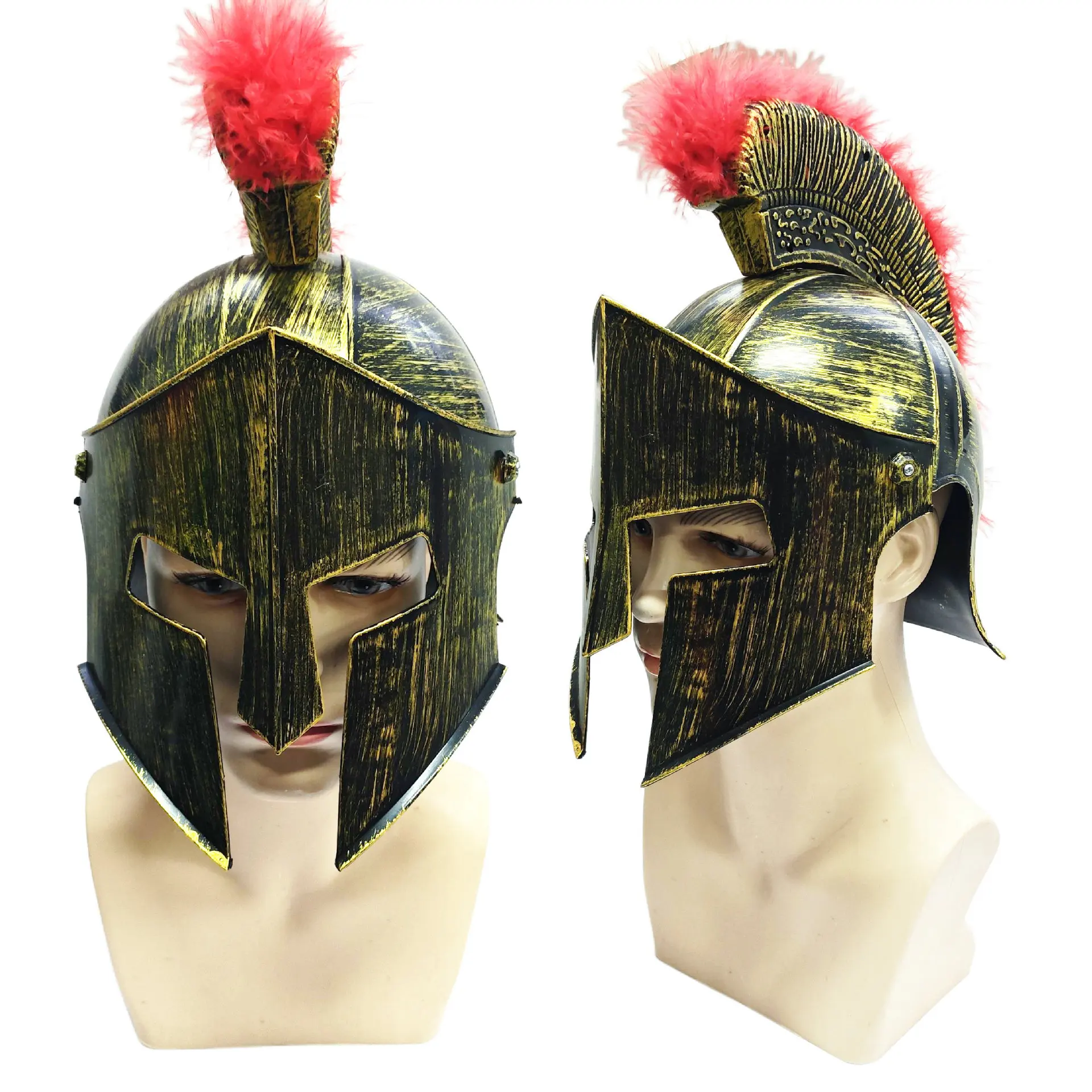 Sombrero de Plástico Retro con Cuernos de Pirata Vikingo, Casco de Guerrero Romano Antiguo, Casco de Samurái, Accesorios de Disfraces para Fiestas de Halloween