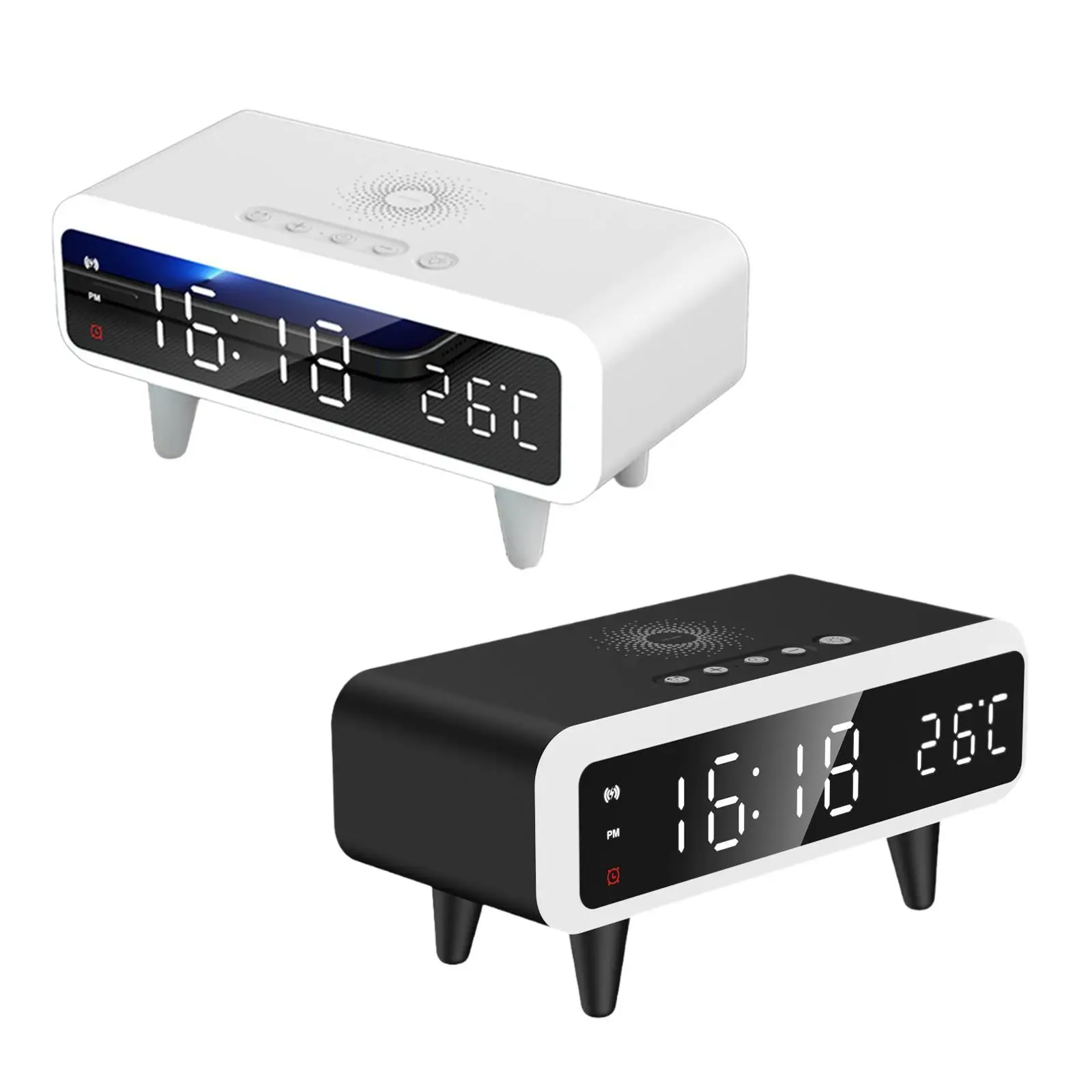 Digital Alarm Clock Large Screen Display 4 Adjustable Brightness Desk Clock