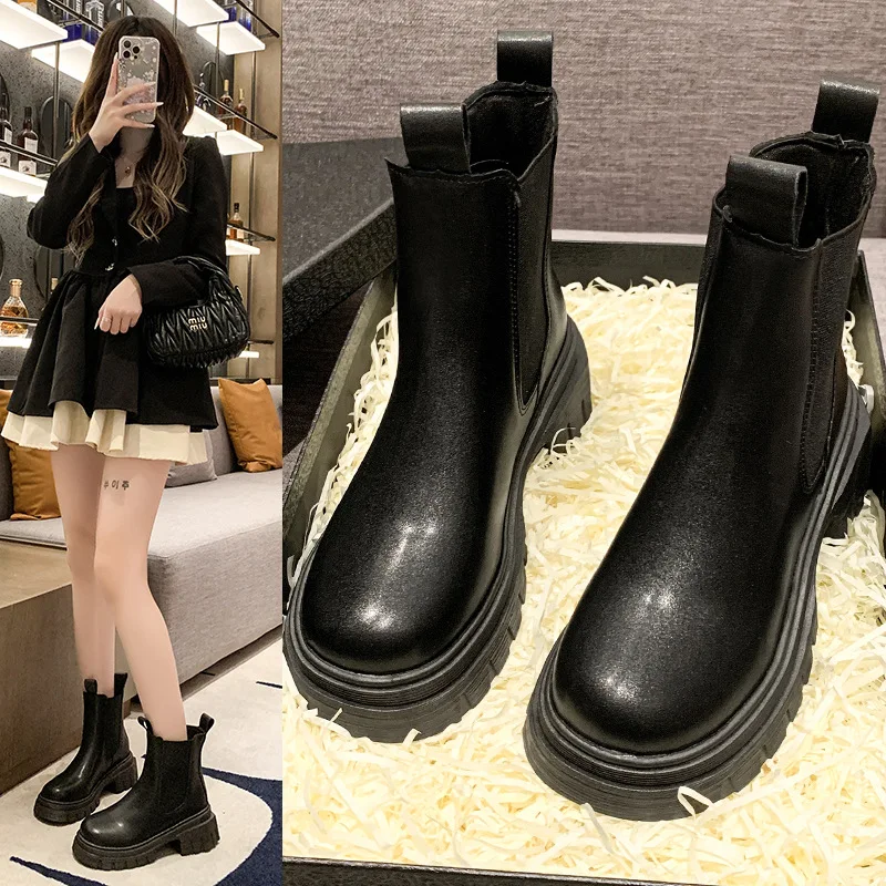 2026 New Thick-soled Women Winter Comfortable Shoes Women Elegant Autumn Fashion Thick-soled Short Boots Outdoor Shoes for Women