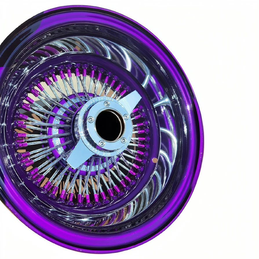 

Hot-selling Custom Lowrider Spoke Wheel Spoke Wire Wheel 13x7 100 Straight /72 Straight /72 Cross Purple Rim Spoke Rims
