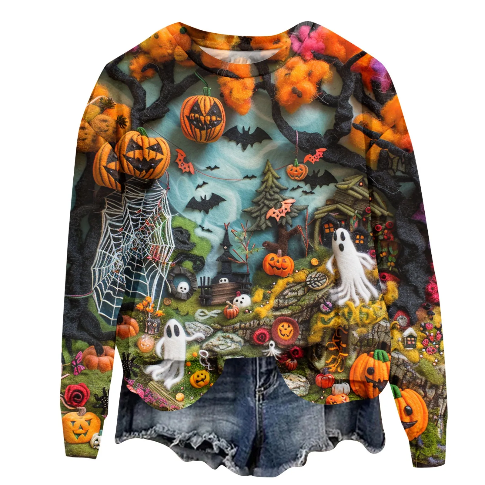 

Funny Witch Print Pullovers Women Halloween Sweatshirt Women Long Sleeve Winter Crewneck Tops Female Sweatshirt Casual Moletom