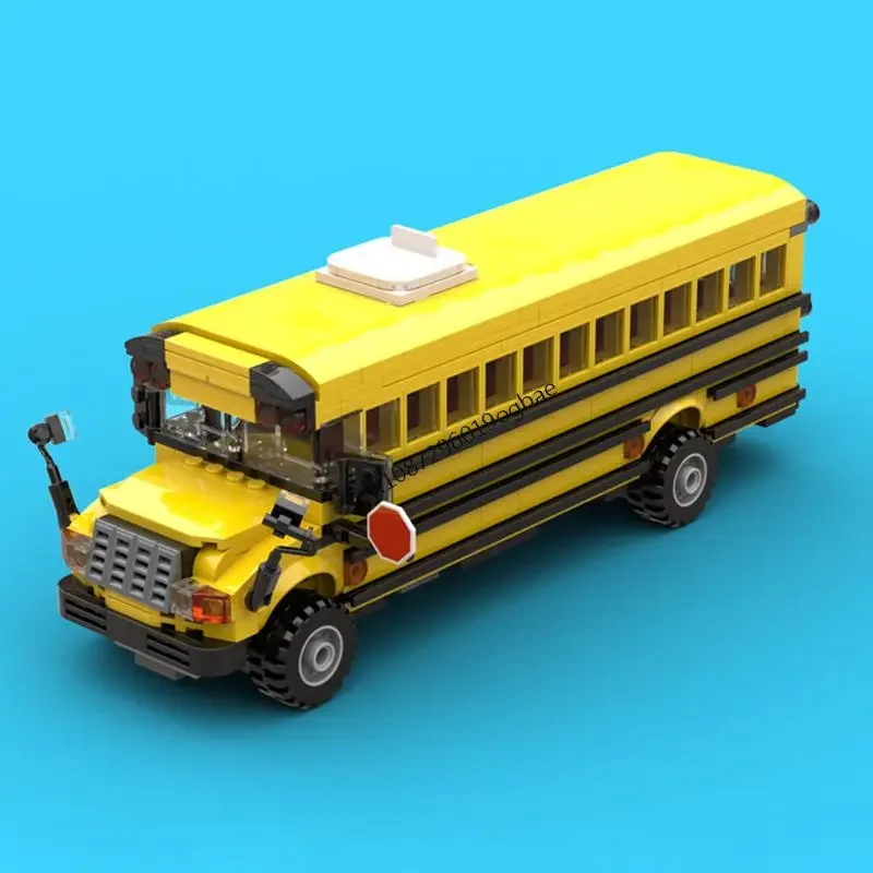 

New 566Pcs Popular Urban Transportation Series Moc School Bus Model Building Custom Puzzle Diy Creative Idea Toys Birthday Gifts