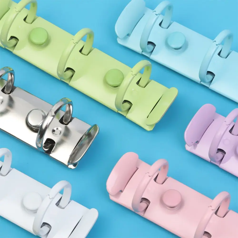 DIY Stationery Refillable Accessory 3 Holes Metal Loose-leaf File Folder Ring Binder Notebook Binding Hoops Binder Clip