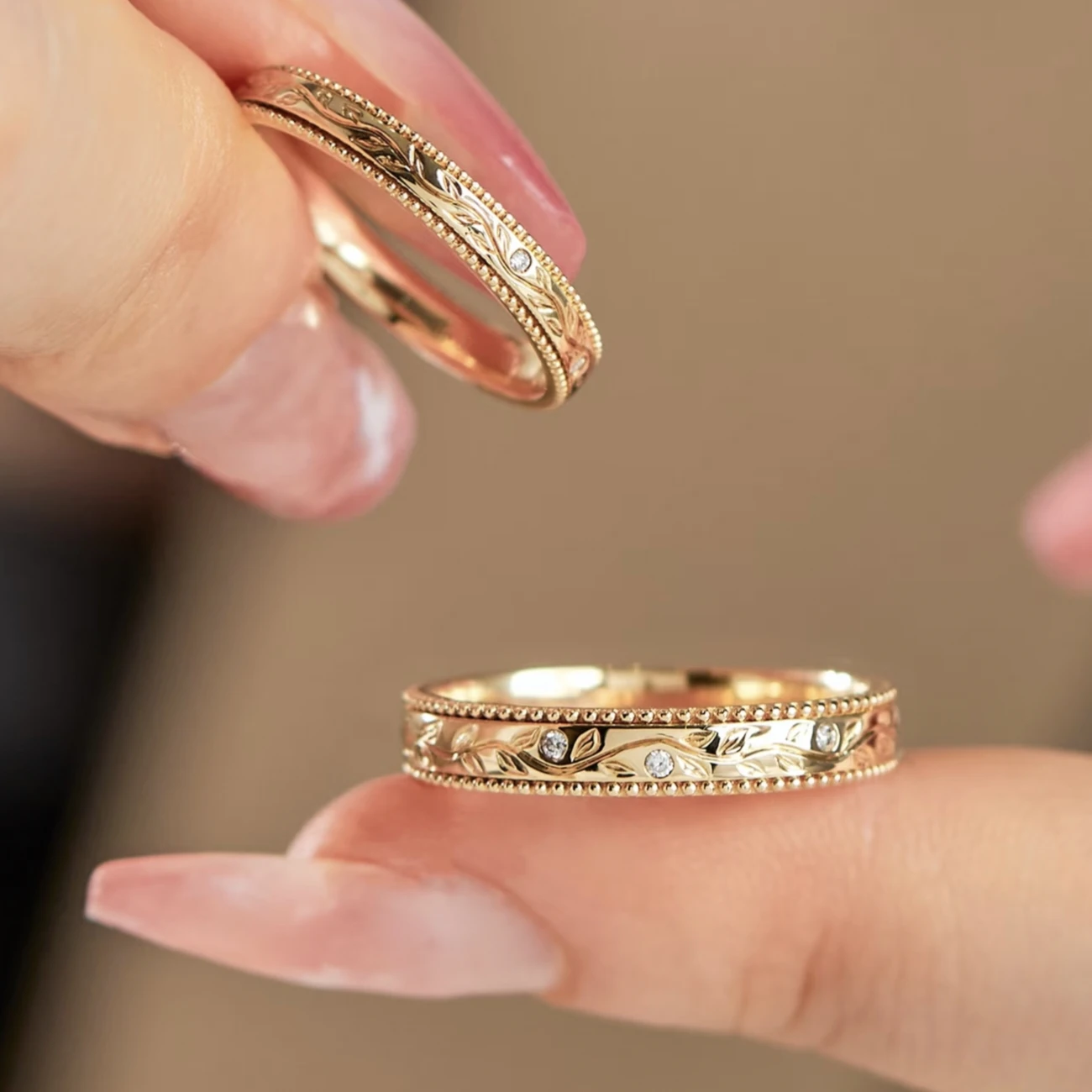 

Вечное минималистичное обручальное украшение с натуральными бриллиантами, кольца из золота 18К, 14К, 9К и платины PT950, дизайнерские кольца, индивидуальные парные обручальные кольца