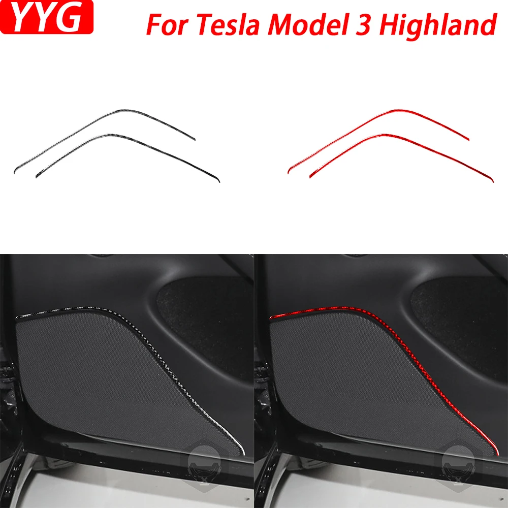 

Для Tesla Model 3 Highland 2024 реальное углеродное волокно передняя дверь звуковая панель отделочные полосы аксессуары для украшения интерьера автомобиля Наклейка